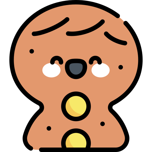 Gingerbread man Kawaii Lineal color icon