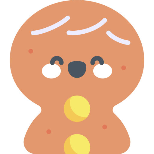 hombre de pan de jengibre Kawaii Flat icono