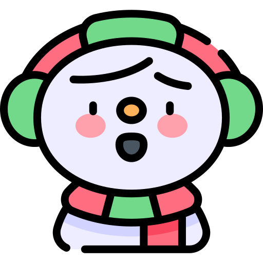 Snowman Kawaii Lineal color icon