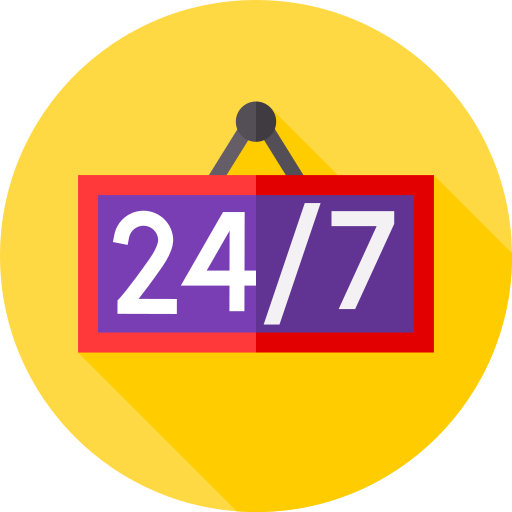 24-7 Flat Circular Flat icon