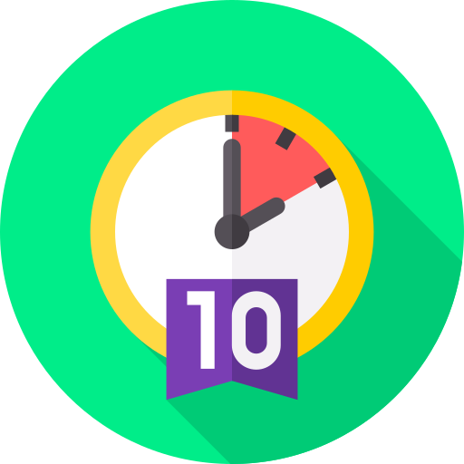10 minut Flat Circular Flat ikona