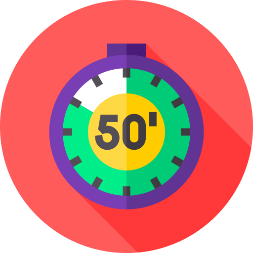50 minutes Flat Circular Flat icon