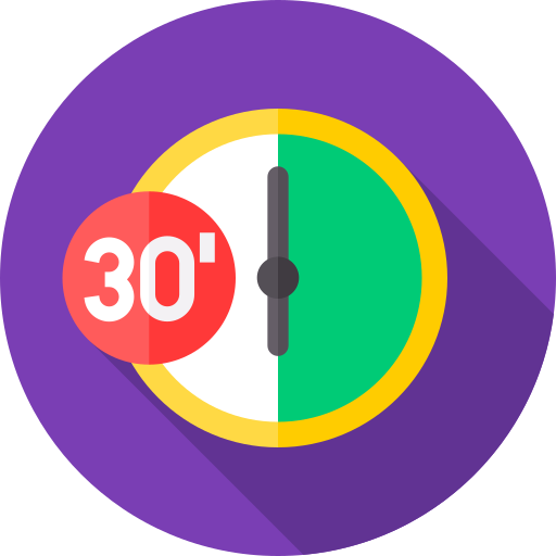 30 minuten Flat Circular Flat icon