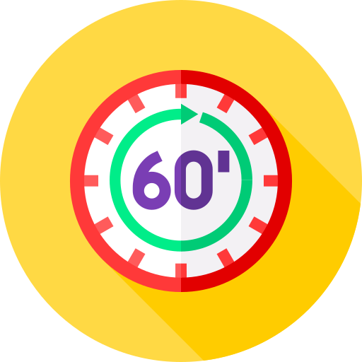 60 minutes Flat Circular Flat icon