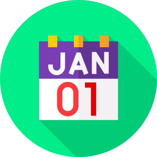 gennaio Flat Circular Flat icona