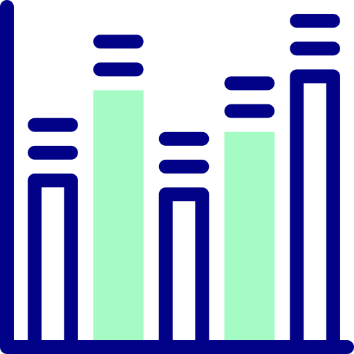 Bar chart Detailed Mixed Lineal color icon