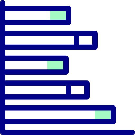 막대 차트 Detailed Mixed Lineal color icon
