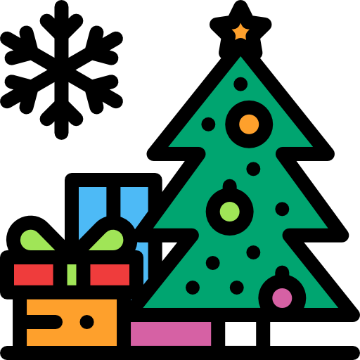 árbol de navidad Detailed Rounded Lineal color icono