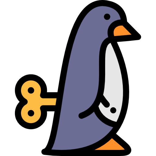 pingüino Detailed Rounded Lineal color icono