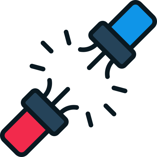 conexión por medio de cables Generic Outline Color icono