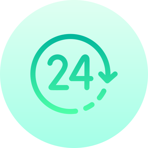 24 hours Basic Gradient Circular icon