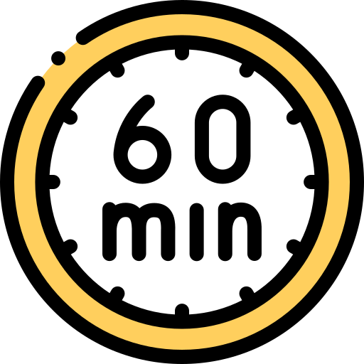 60 minuten Detailed Rounded Lineal color icon