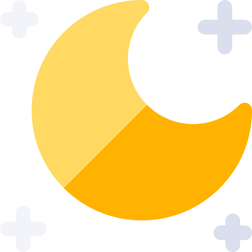 croissant de lune Basic Rounded Flat Icône