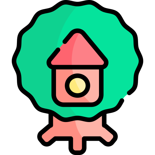 Tree house Kawaii Lineal color icon