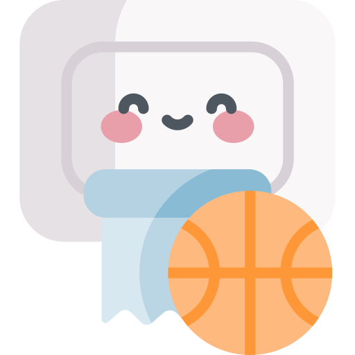 baloncesto Kawaii Flat icono