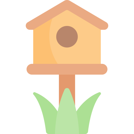 casa del pájaro Kawaii Flat icono