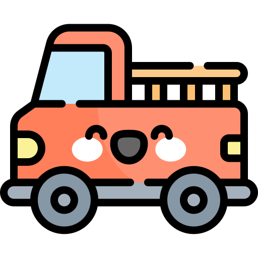 Pickup truck Kawaii Lineal color icon