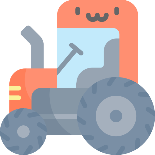 tractor Kawaii Flat icoon
