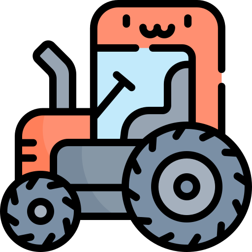 tracteur Kawaii Lineal color Icône