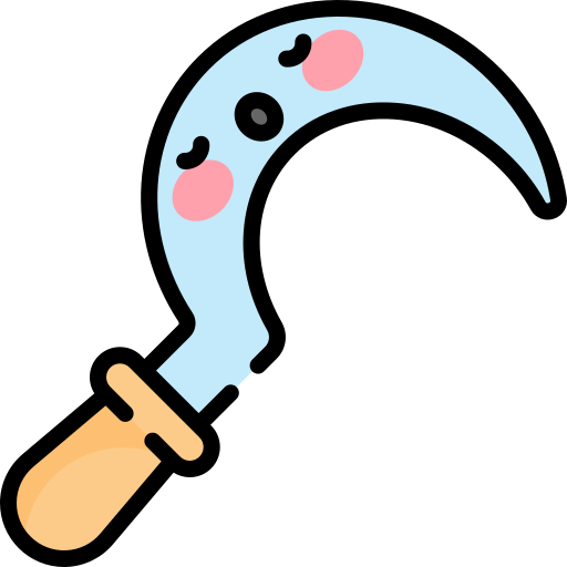 Sickle Kawaii Lineal color icon