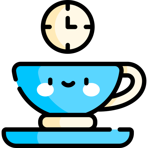 tempo del caffè Kawaii Lineal color icona