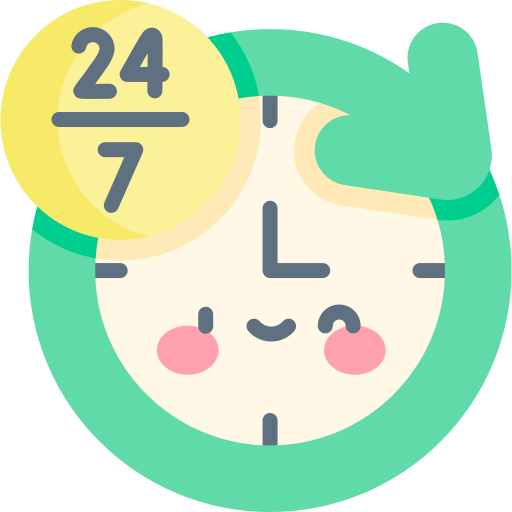 24時間 Kawaii Flat icon