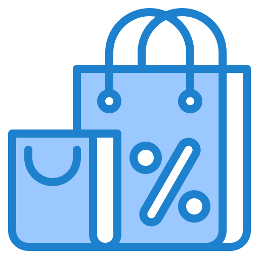 Shopping bag srip Blue icon