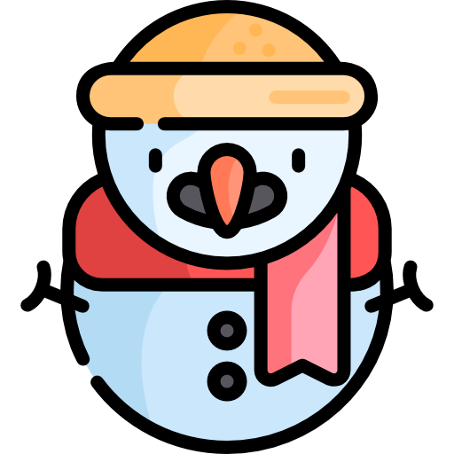 sneeuwman Kawaii Lineal color icoon