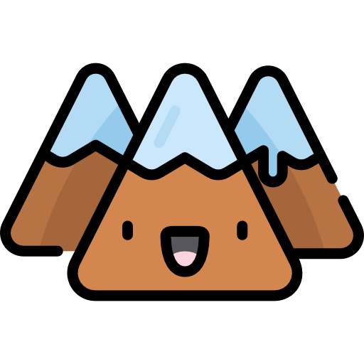 montañas Kawaii Lineal color icono