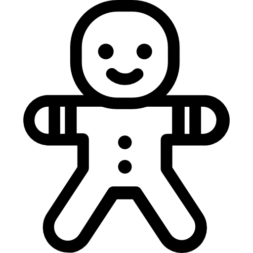 piernikowy ludzik Roundicons Premium Lineal ikona