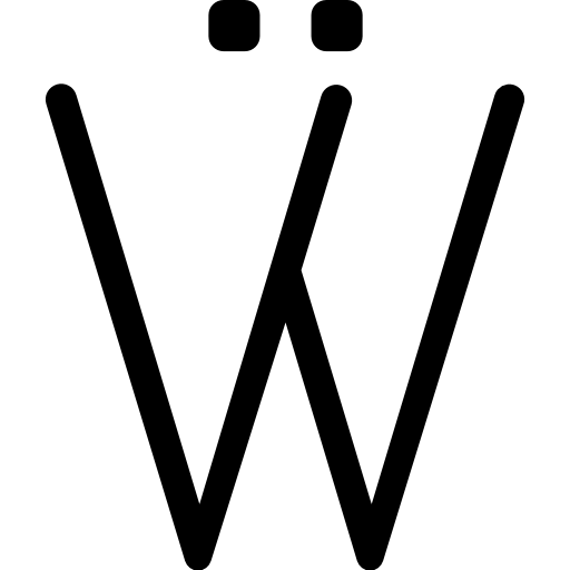 litera w Roundicons Premium Lineal ikona