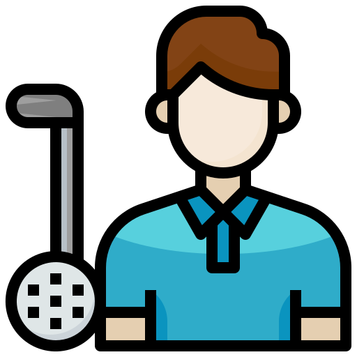 giocatore di golf Surang Lineal Color icona