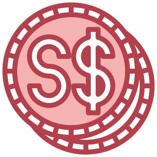 dólar de singapura Surang Red Ícone