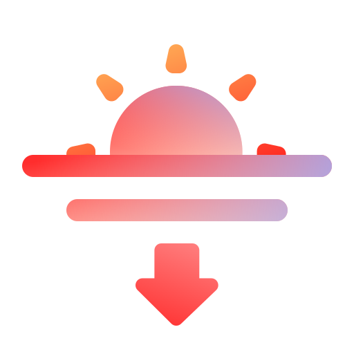 zonsondergang Generic Flat Gradient icoon