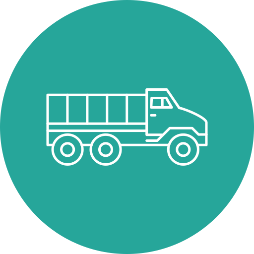 militaire vrachtwagen Generic Circular icoon