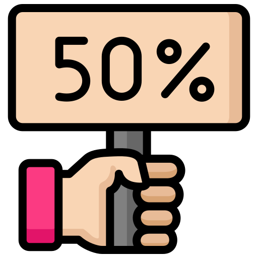 50 procent Generic Outline Color ikona