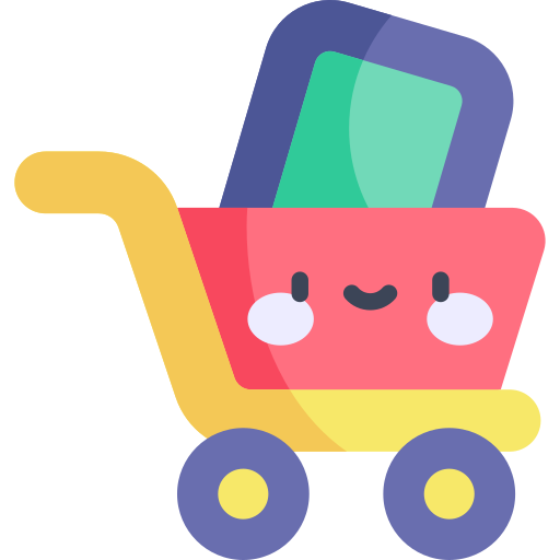 Shopping cart Kawaii Flat icon