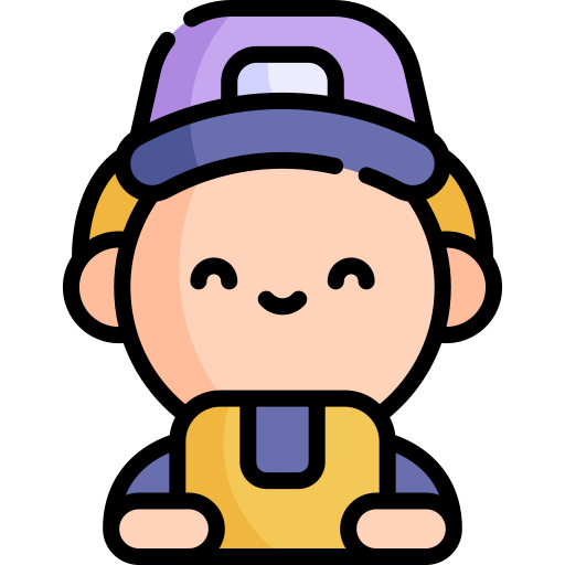 Delivery man Kawaii Lineal color icon