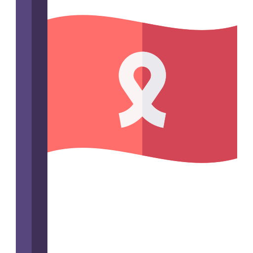 Pink ribbon Basic Straight Flat icon