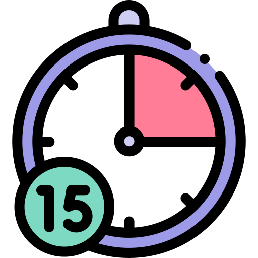 15 minutos Detailed Rounded Lineal color icono