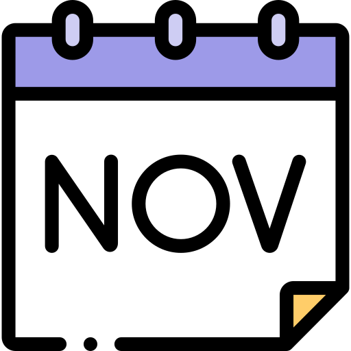 November Detailed Rounded Lineal color icon