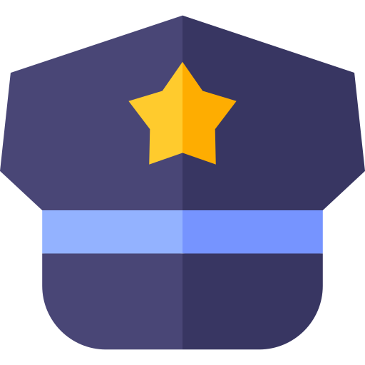 polizeimütze Basic Straight Flat icon