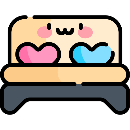 doppelbett Kawaii Lineal color icon