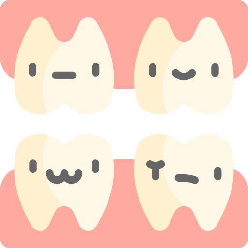 zęby Kawaii Flat ikona