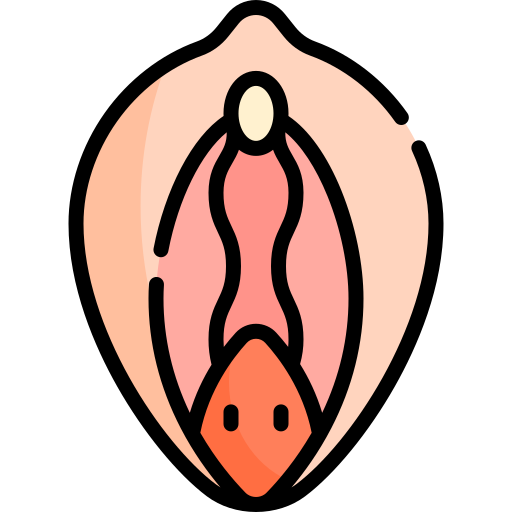vagina Kawaii Lineal color icona