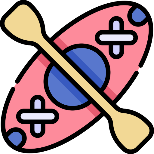 Kayak Kawaii Lineal color icon