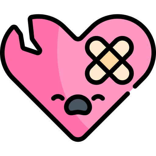 Broken heart Kawaii Lineal color icon