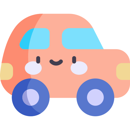 coche Kawaii Flat icono