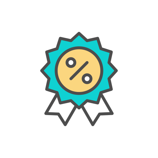 Discount badge Generic Outline Color icon