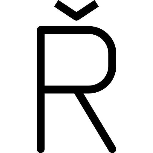 letra r Roundicons Premium Lineal icono
